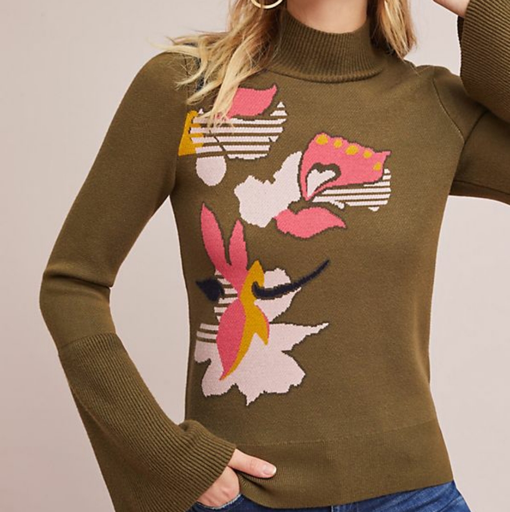Anthropologie Bell-Sleeve Turtleneck